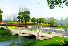 淀山湖岸项目一期合院工程入口桥梁